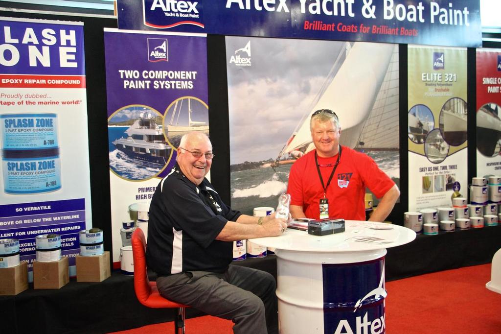 Ron Brown (left) Altex Paints - Auckland On The Water Boat Show - September 28, 2014 © Richard Gladwell www.photosport.co.nz